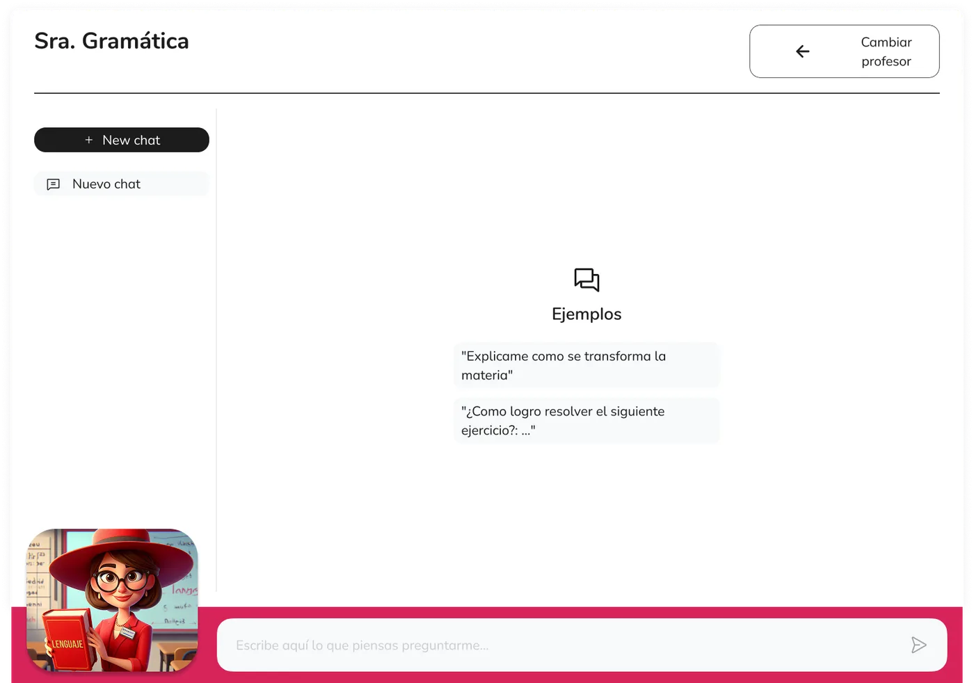 Profesora virtual de lenguaje
