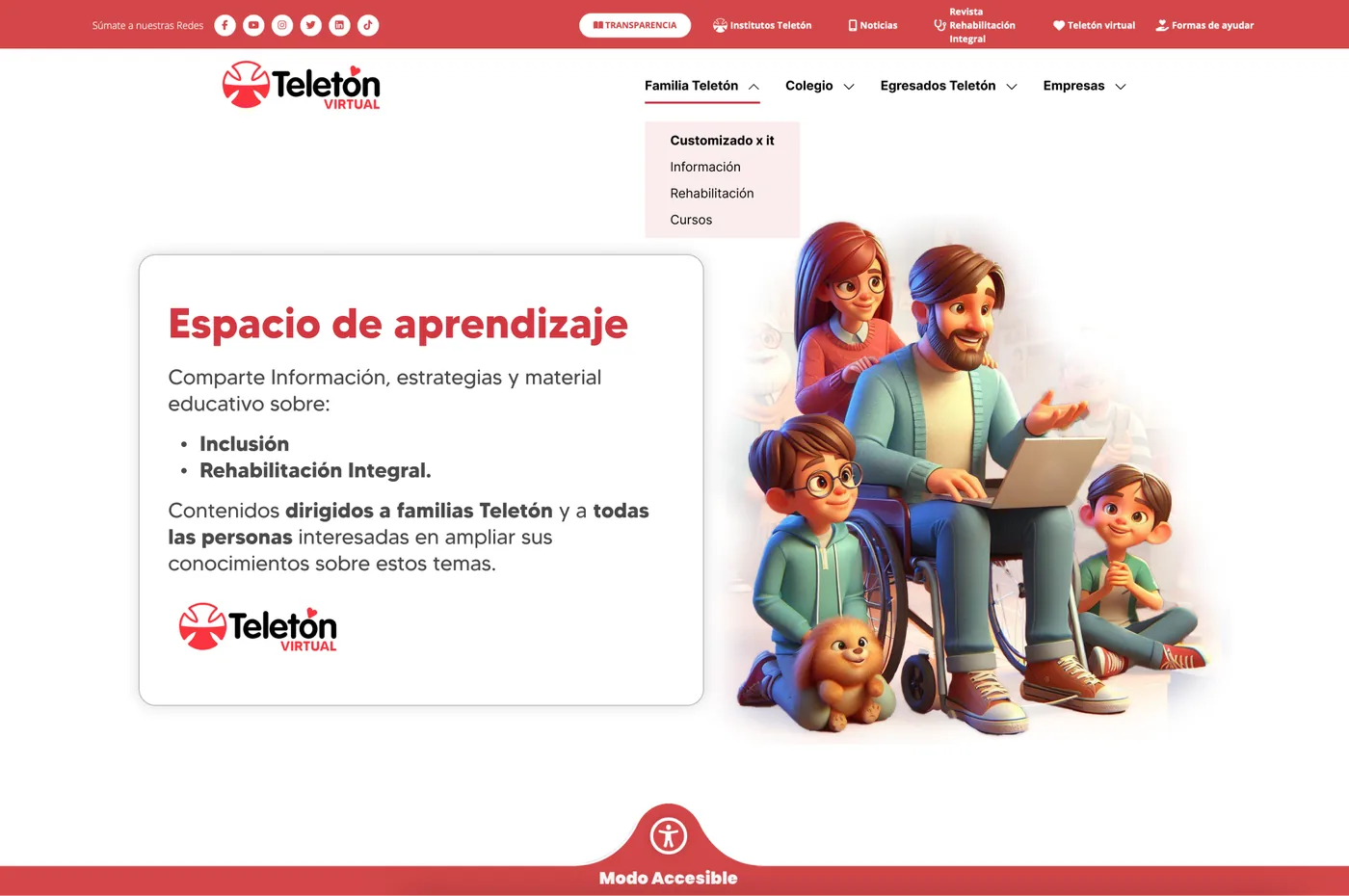 Página de Teletón Virtual