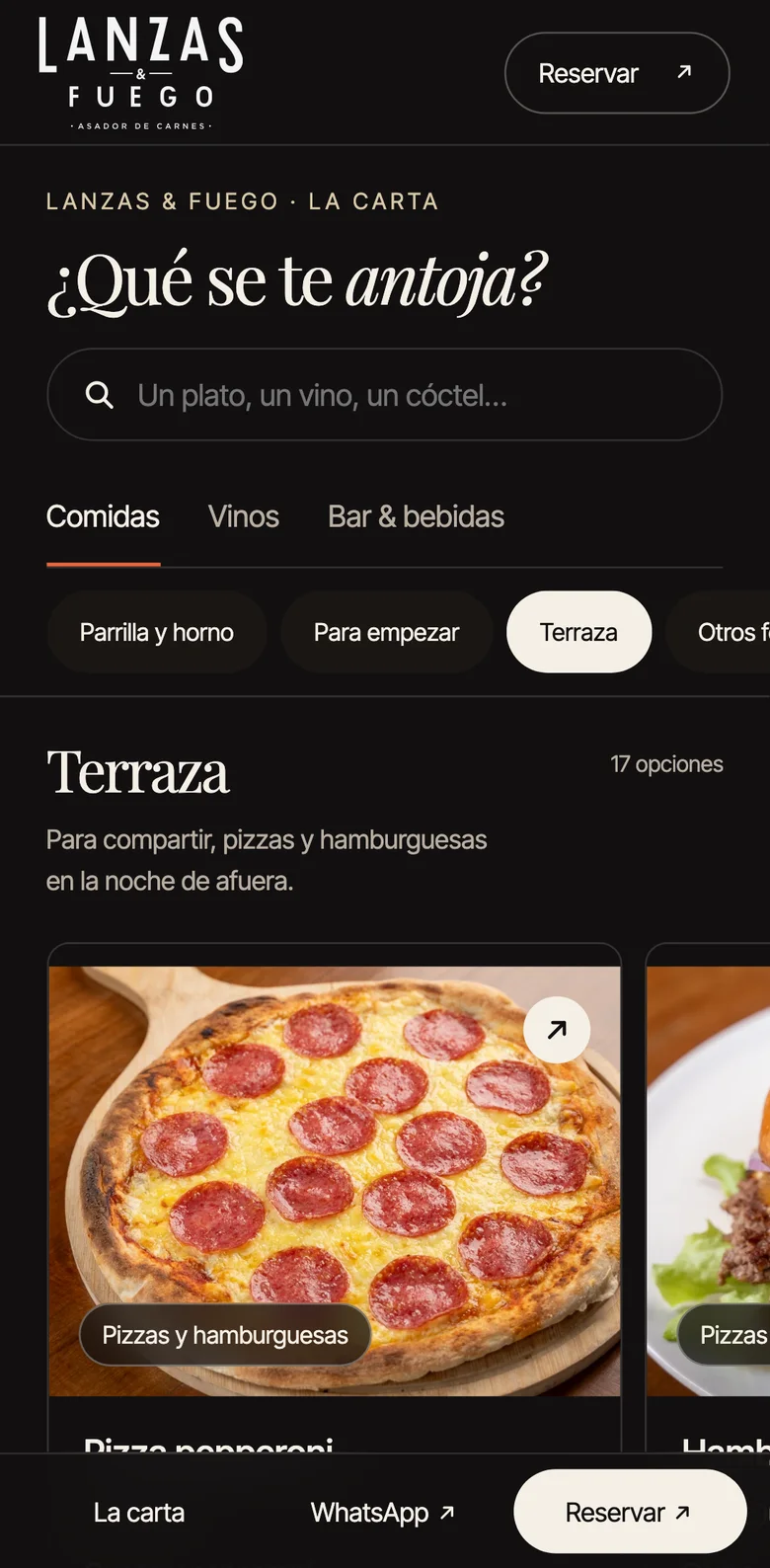 Terraza — Lanzas & Fuego