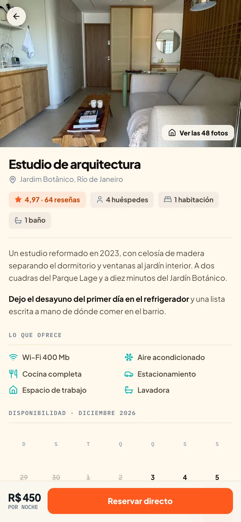 Ficha de propiedad — Una coanfitriona de Airbnb con veinte departamentos en Río de Janeiro