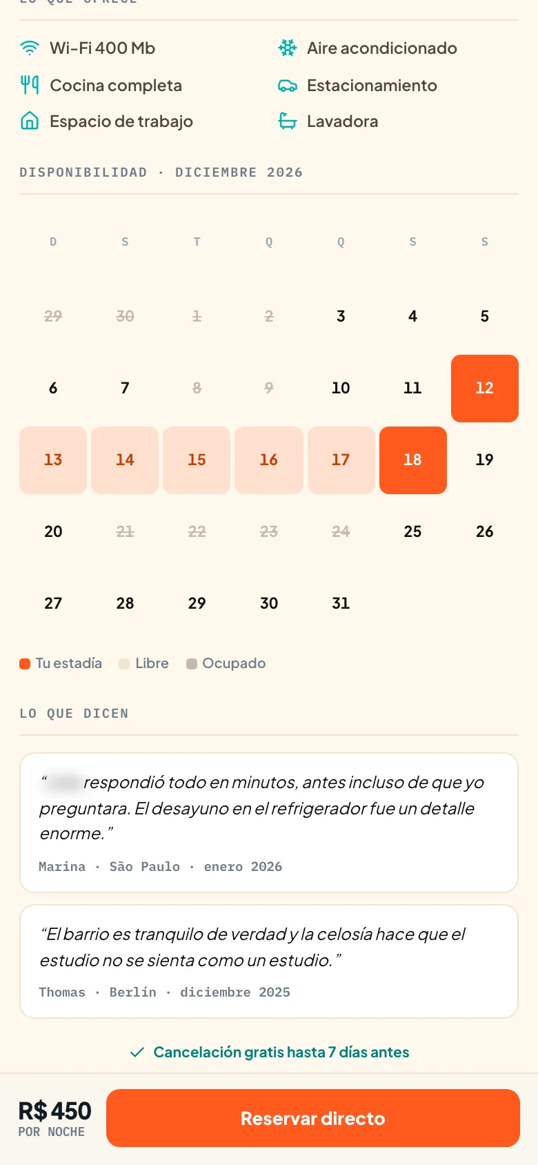 Disponibilidad en vivo — Una coanfitriona de Airbnb con veinte departamentos en Río de Janeiro