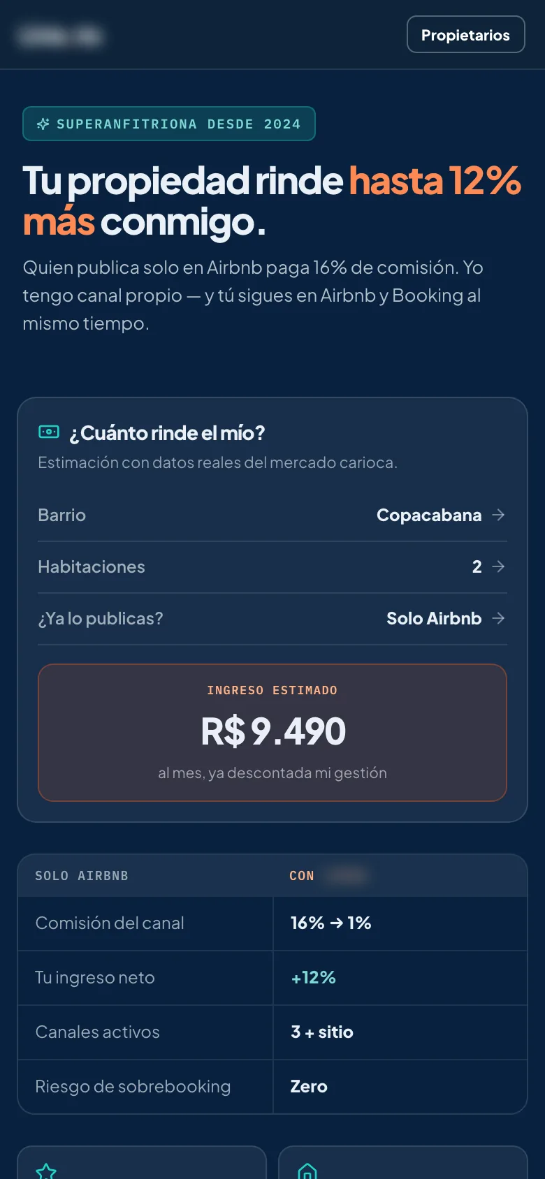 Página para propietarios — Una coanfitriona de Airbnb con veinte departamentos en Río de Janeiro