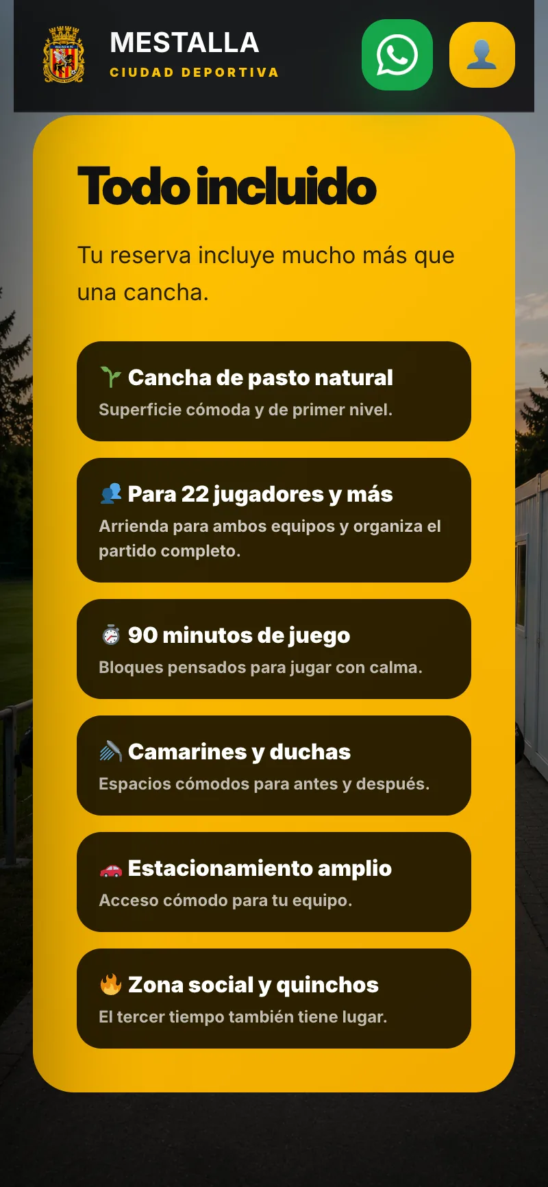 Pantalla del sistema de Ciudad Deportiva Mestalla