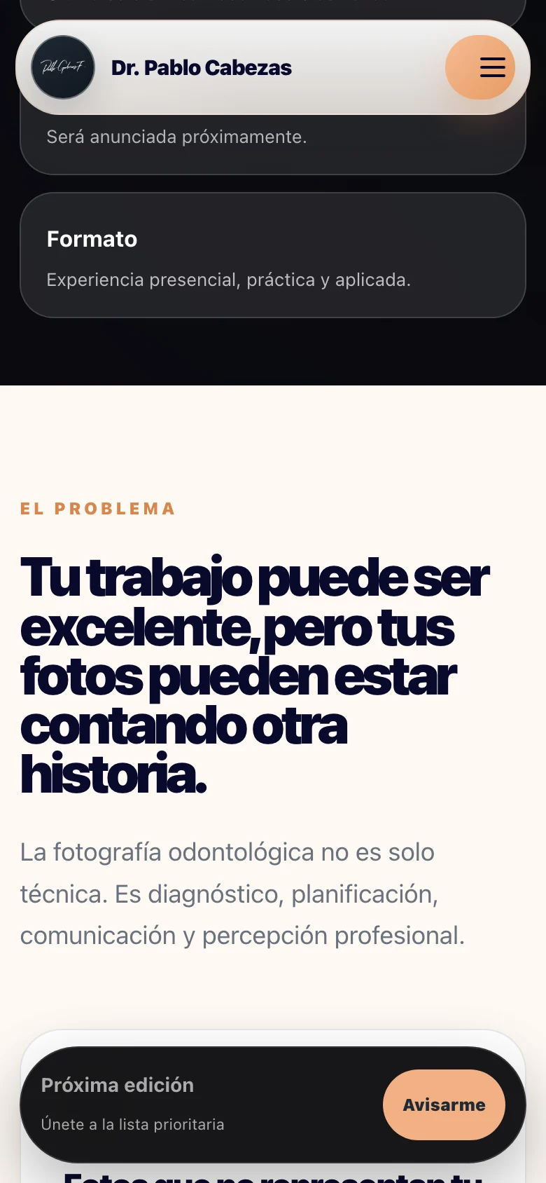 Pantalla adicional del sistema de Pablo Cabezas Odontólogo
