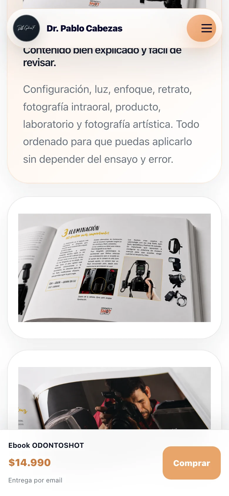 Pantalla adicional del sistema de Pablo Cabezas Odontólogo