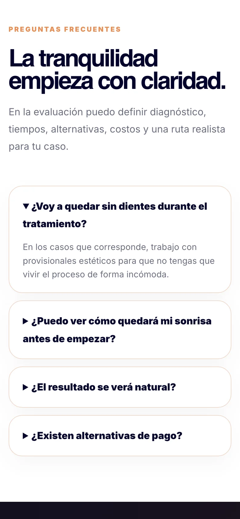 Pantalla adicional del sistema de Pablo Cabezas Odontólogo