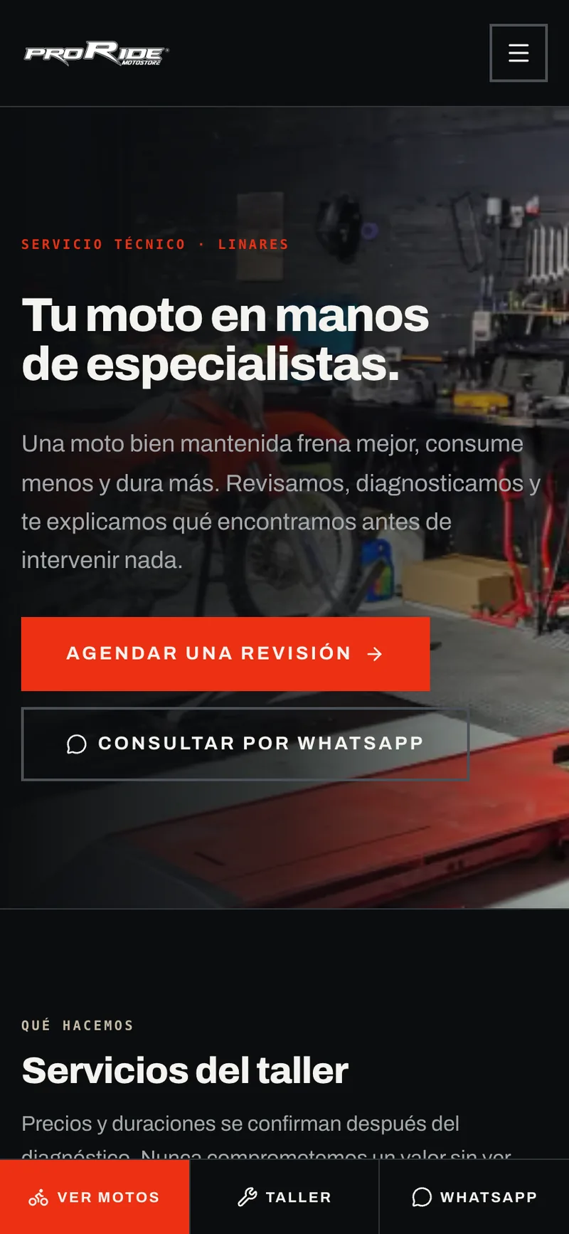 Pantalla adicional del sistema de Proride